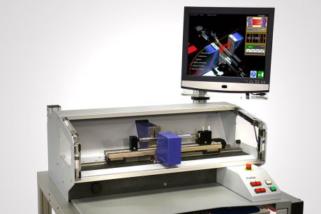 Estación de medida láser automática para comprobar los diámetros y las longitudes de las piezas torneadas y rectificadas